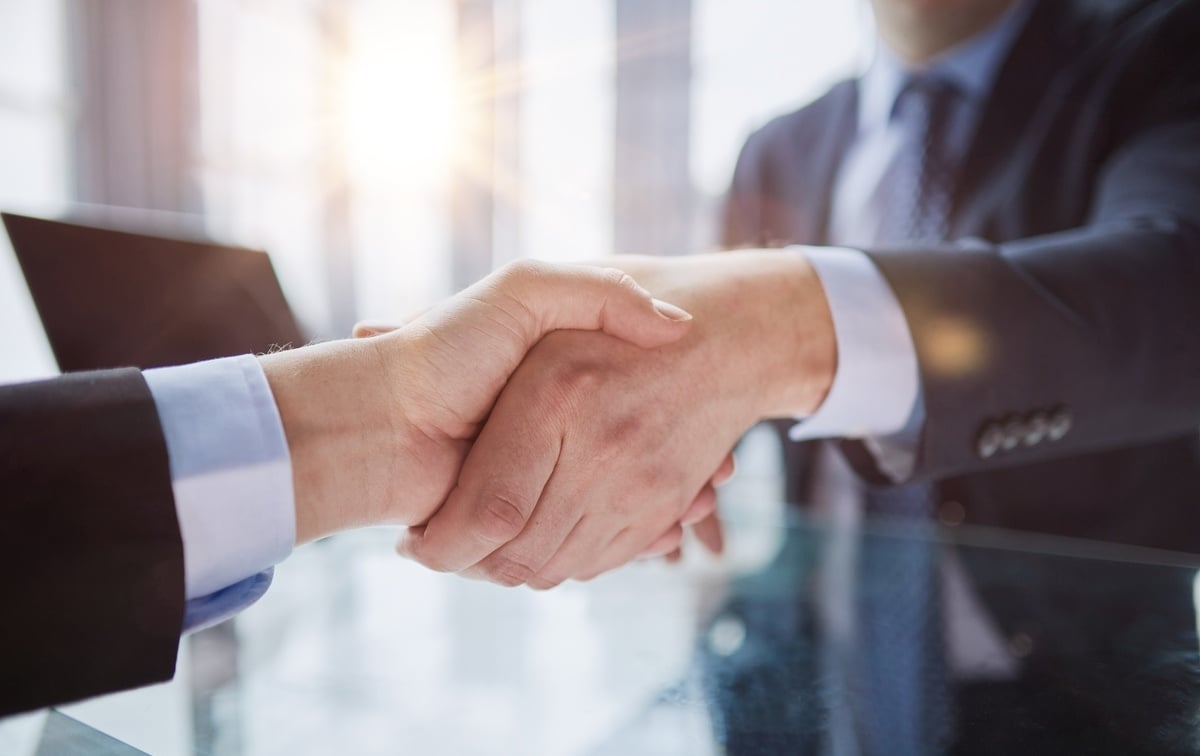 Two people shaking hands