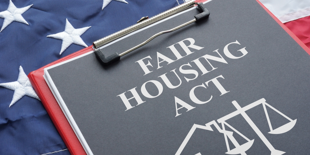 Fair housing act is shown using a text